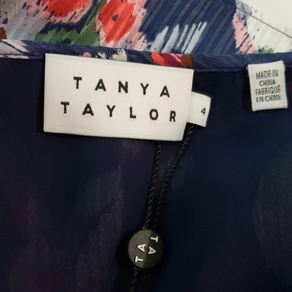 Tanya Taylor Sz 4 Chiara Floral Ikat Silk Top - Picture 5 of 6